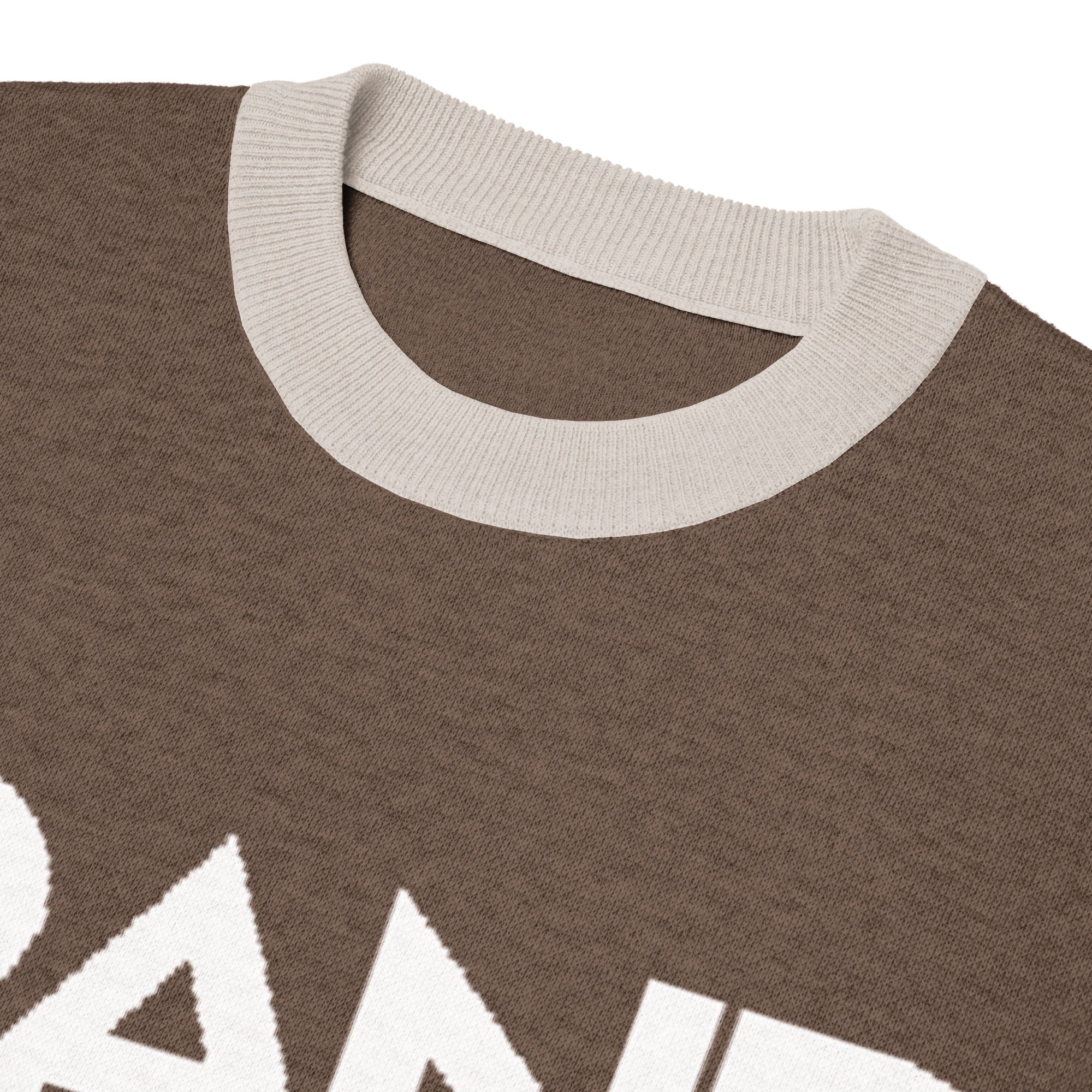 T-shirt clássica de malha caramelo