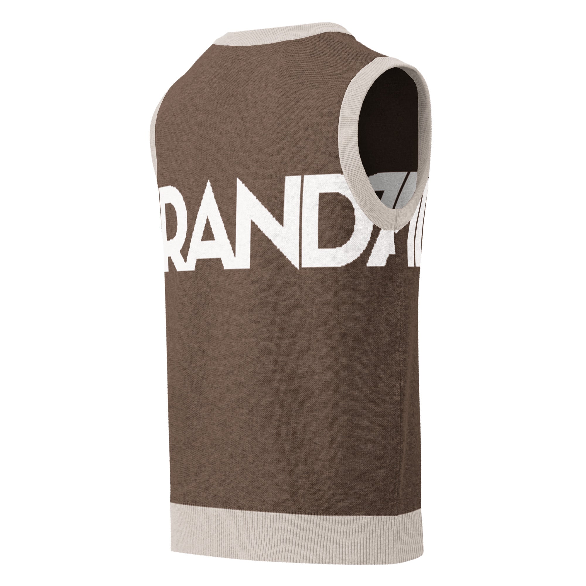 Gilet col V en tricot caramel